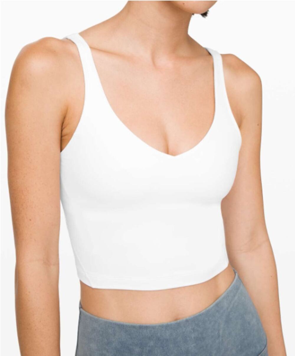Lululemon Align Tank Top White Nulu Yoga V-Neck Built-in Bra Size 6 Athleisure